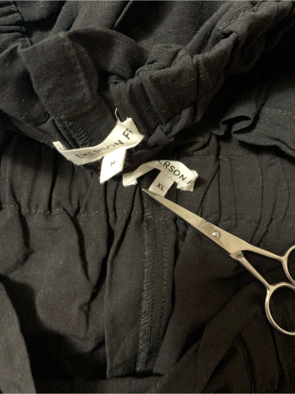NWOT Emerson Fry Cropped Paris Paper Bag Linen Pants In Black Sizes M, XL - Picture 15 of 16